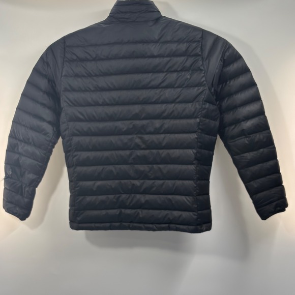 Patagonia Men's M Black Down Sweater Puffer Jacket Full Zip *Flaw Sleeve* 84674 - Picture 6 of 8